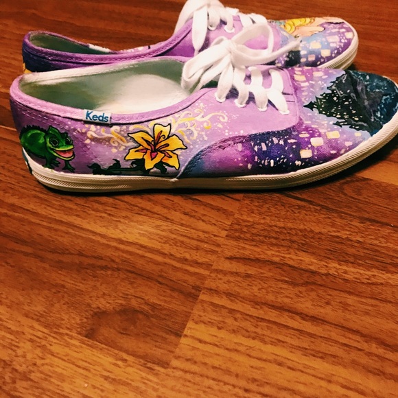 Custom Painted Disney Rapunzel Keds - Picture 2 of 5